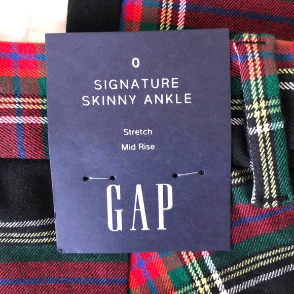 Gap Skinny Tartan Ankle Pant with Buckle Detail - Picture 6 of 6